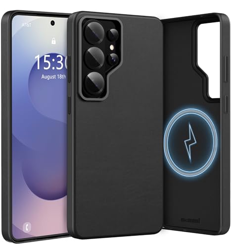 Étui en cuir pour Galaxy S26 Ultra antichoc coque fine Mag-Safe