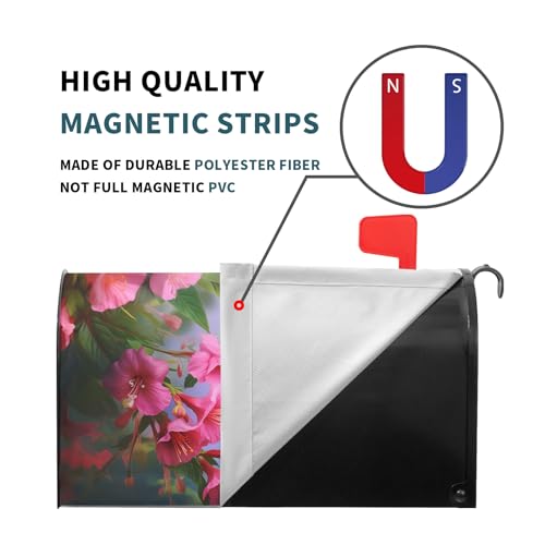 Image of Flowers Mailbox Covers Magnetic Standard Size 21 X 25.5 Inch Bird and Floral Magnetic Mailbox Cover Spring Summer Mailbox Wraps Post Letter Box Cover Decoration Outdoor Garden Yard Home Outside