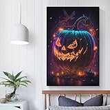 QBIREX Póster con velas de calabaza, impresión espiritual de pared, decoración de habitación estética, manifestación, arte de pared, póster en lienzo, decoración de dormitorio, decoración de