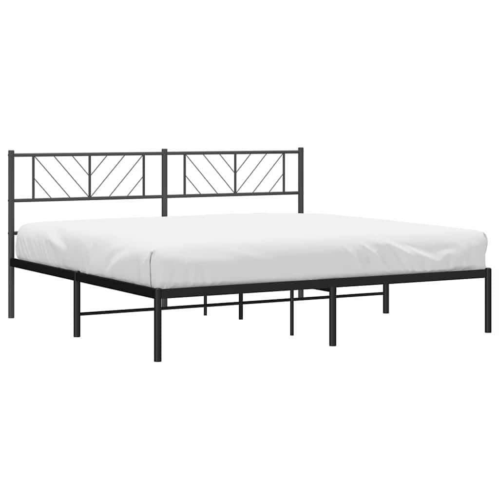 Photo 1 of vidaXL Powder-Coated Steel Cal King/Double Bed Frame in Black