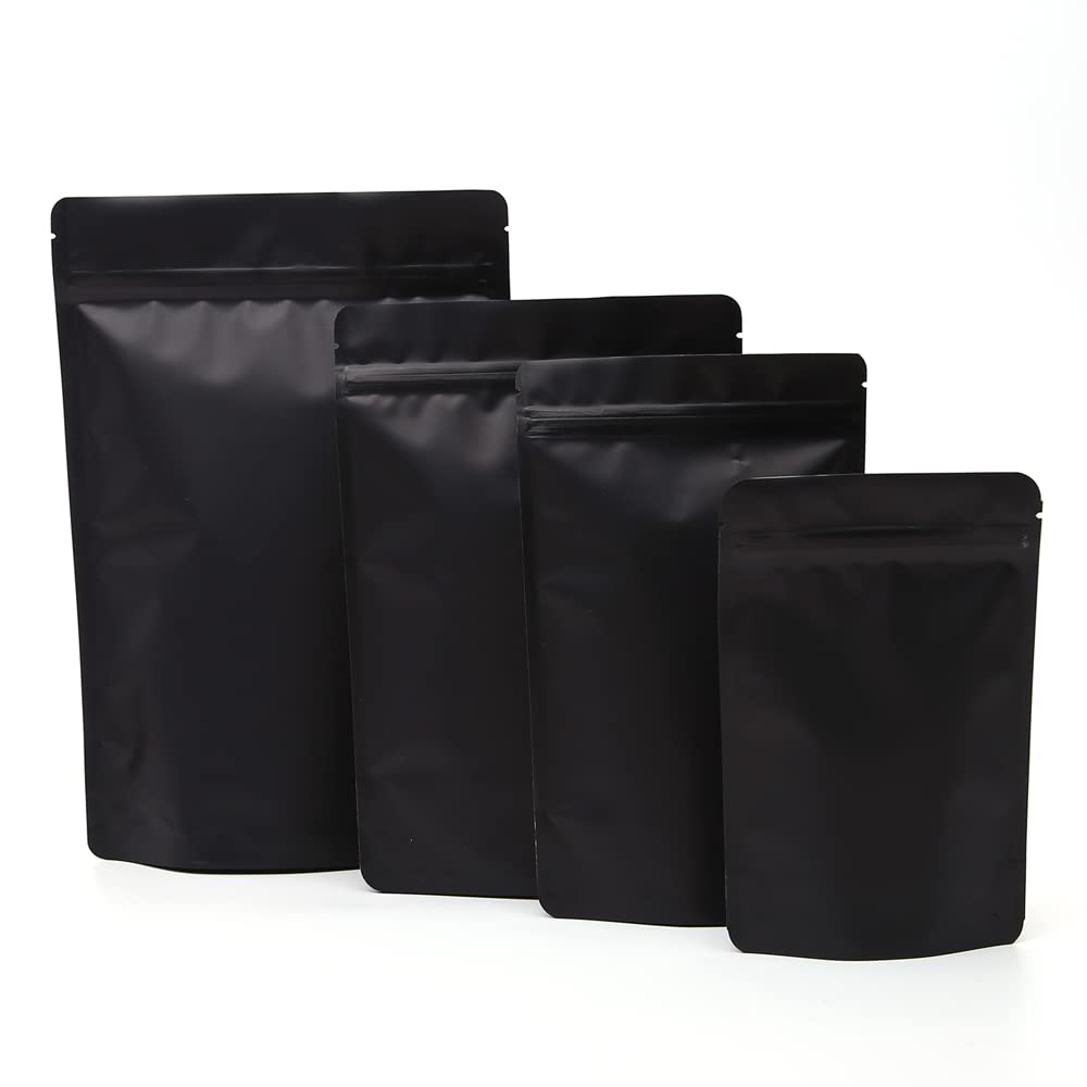 NIAN 100 sztuk różne rozmiary matowy biały czarny woreczki stojące folia aluminiowa Zip Lock plastikowe torby Doypack torba do pakowania kawy i herbaty