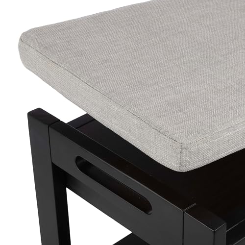Lavish Home Shoe Bench - 3-Tier Wooden Shoe Rack for Entryway, Mudroom, or Bedroom - Entryway Shoe Storage with Padded Seat Cushion (Black) by Lavish Home - Used condition - Image 9