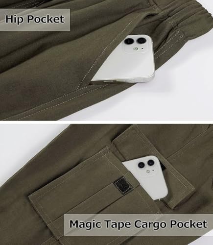 Image of ADBUCKS Boys' Cotton Cargo Joggers - Soft, Casual Pants with Pockets II Boy's Relaxed Cargo Joggers Pants for Boy