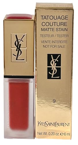 Yves Saint Laurent TATOUAGE COUTURE Matte Stain Lipstick # 9 GRENAT NO RULES YSL Lipstick Women 0.20 oz / 6 ML - TESTER SAMPLE LARGE - 9660