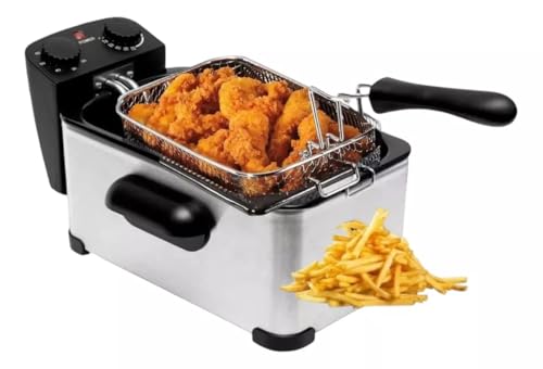 Catálogo de Freidora para Papas los mejores 5. 50 Freidora Electrica Aceite Papas Fritas Pollo Frito Alitas Capacidad 6 Litros Profesional Automatica 1600W Acero Inoxidable Ajuste Control Temperatura Industrial Comercial