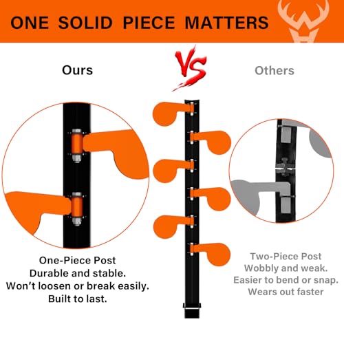 Image of Highwild AR500 Dueling Tree Target Kit - Six Steel Paddles 4 inch x 1 /4 inch Reactive Shooting Targets with Stand