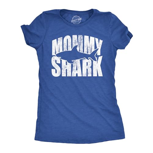 T-shirt requin maman unique pour la fête des mères en taille M coloris bleu heather royal