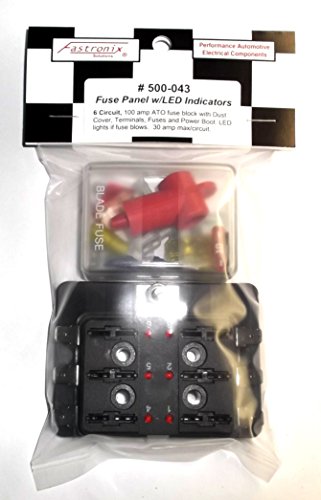 Fastronix 6 Circuit 100A LED Fuse Block and Cover Kit with Terminals and Premium ATO/ATC Fuses