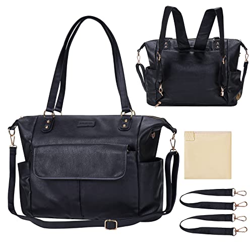 Johomviin Fashion Leather Diaper Tote