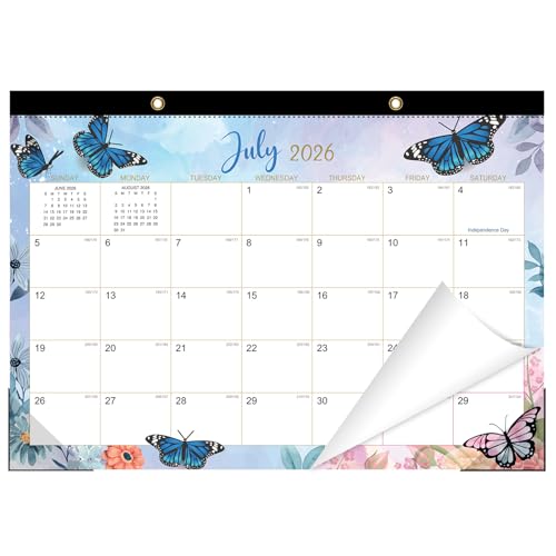 Image of ZTX Desk Calendar 2026-2027,17 inchx12 inch Jul.2026-Dec.2027 Butterfly