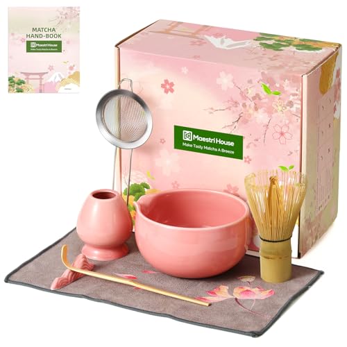 Maestri House Pink Matcha Whisk Set