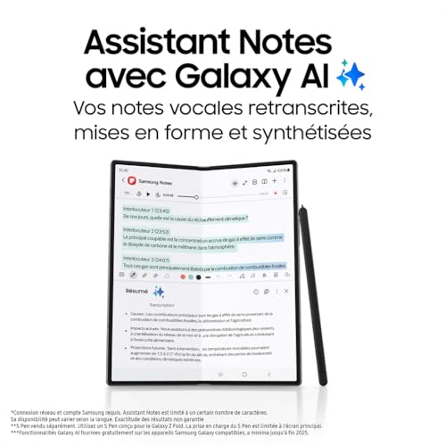 Samsung Galaxy Z Fold6, Smartphone Android 5G avec Galaxy AI, 512 Go, Chargeur secteur rapide 25W inclus, Smartphone déverrouillé, Bleu nuit, Version FR