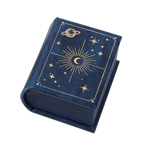 Qukoielly Écrin à Alliance de Mariage - Coffret de Rangement pour Bijoux en Forme de Livre | Boîte Porte-Bague avec Fermeture Magnétique - Pour Femmes Hommes Voyage Anniversaire Cadeau Mariage Noël