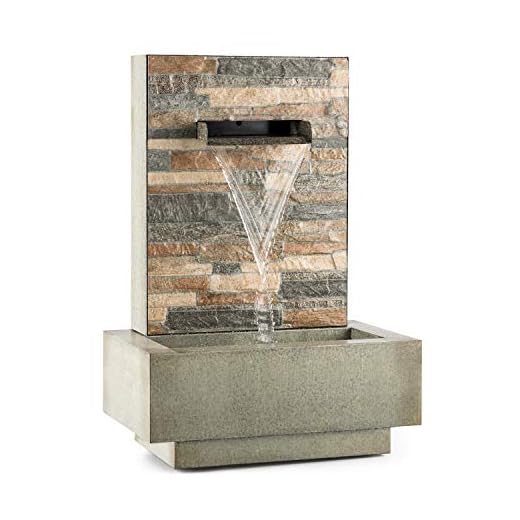 Blumfeldt Watergate - Fuente de Agua Decorativa, Bombea hasta 1000 l/h, Potencia 15 W, Protección IPX8, Uso Exteriores e Interiores, Aspecto Granito, Ladrillo Visto, Gris galvanizado