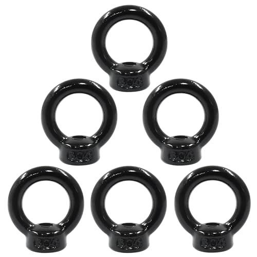 Image of Hordion 6PCS M6 Eye Nuts, Stainless Steel Lifting Eye Nut Fastener | Ring Shape EyeNut