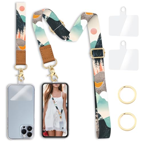 Image of Yonlevres Phone Lanyard Crossbody Strap Wrist Neck Adjustable Women Sunrise | Cell Phone Lanyard for Travel Cruise Daily, Hands-free, Fit Keys ID Badge, for Full-coverage Phone Case, Accessories, Gifts