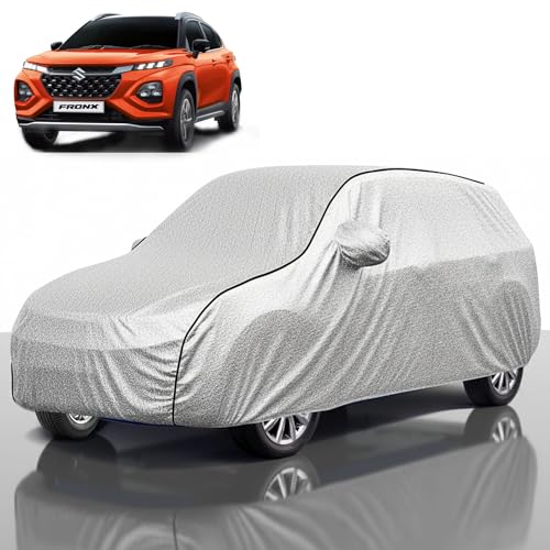 Image of Kayme Compatible with Silver Fronx Car Cover Waterproof Car Body Cover for All Weather Proof & Full Bottom Elastic, Triple Stitching with 100% Nail Proof Cover