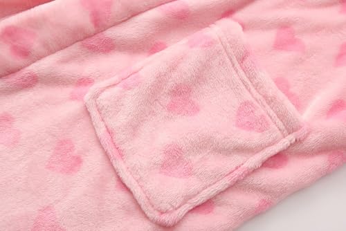 Image of Girls Fleece Robe Boys Hooded Bathrobe Soft Flannel Robe For Kids