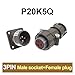 Wen ST P20 Series Aviation Connector 2.3.4.5.7 Core 20mm p/Lug and Socket P20K2Q P20J2Q Female Male(P20K5Q 3Pin)