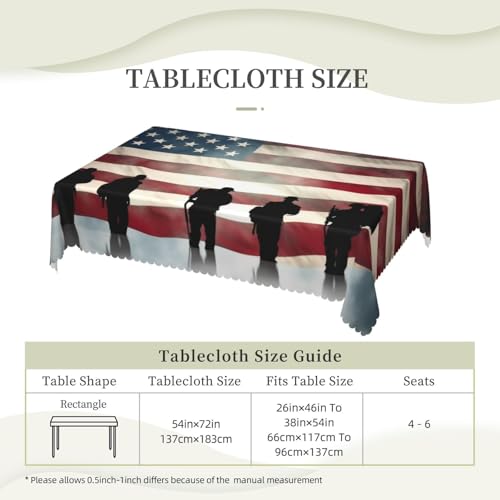 Nappe drapeau américain imperméable et lavable pour table rustique - 7