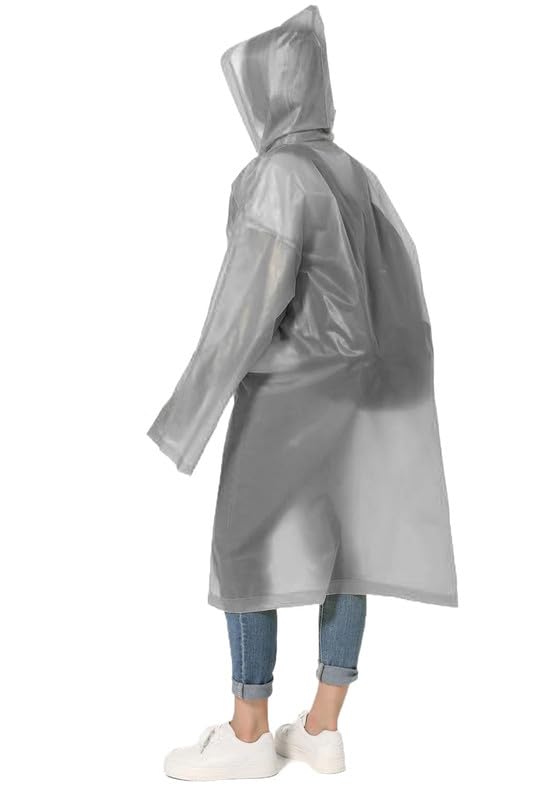 Image of OKARA EVA Waterproof Rain Coat Hooded Outdoor Water Resistant Suit Portable Men and Women