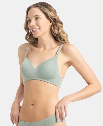 Image of Jockey JW11 Women Wirefree Padded Tencel Lyocell Elastane Stretch Full Coverage Multiway T-Shirt Bra with Adjustable Straps
