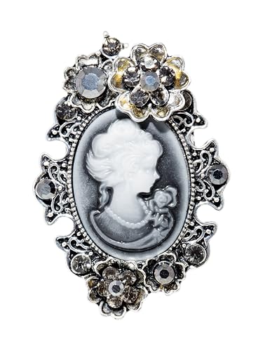 Image of MINACHI Vintage Victorian Design Queen's Cameo Antique Wedding Brooch Pin, Jewelry Gift for Women