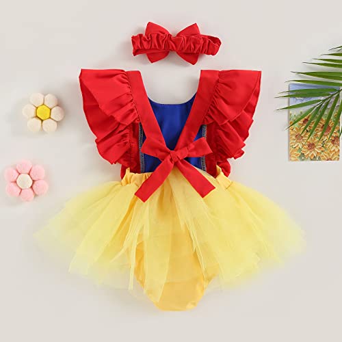 Disfraz de Cosplay Bebe Niña Blanco Nieve 2PC miniatura 3