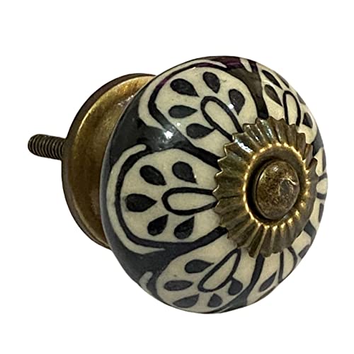 Image of Ceramic Door Knobs - Gold Antique Finish (Size 1.75 INCH, Pack of 6)