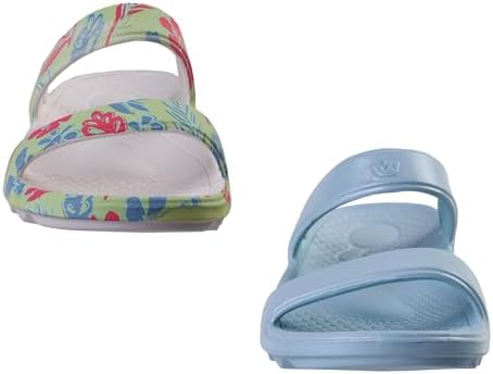Spenco Women's Orthotic Slide Sandal, Sage Floral/Blue, 9 Wide | Image 1