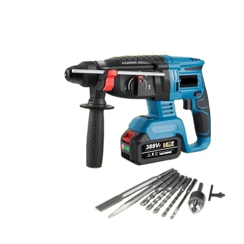 Demolition Hammer 1680W 26mm Brushless Electric Hammer Cordless Efficient Rechargeable Hammer Impact Drill Power Tool for 18V Battery(1XBattery-Option 4) 1 Demolition Hammer 1680W 26mm Brushless Electric Hammer Cordless Efficient Rechargeable Hammer Impact Drill Power Tool for 18V Battery(1XBattery-Option 4)