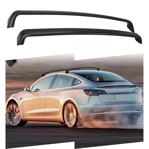zabmoex 2Pcs Roof Rack Cross Bars Fit for Tesla Model 3 2017 2018 2019 2020 2021 2022 2023 Matte Black Aluminum Side Rail Luggage Cargo Carrier Accessories