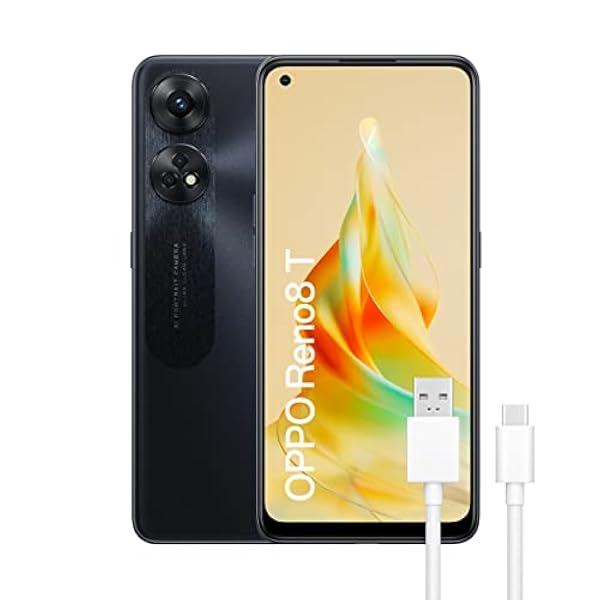 OPPO Reno8T - Smartphone Libre, 8GB 128GB, Cámara 100MP 2MP, Cámara Microscopio, Android, Batería 5000mAh, Carga Rápida 33W - Negro