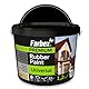 FARBEX Universal Premium Gummi Farbe-Innen und Außenfarbe für alle Oberflächen, Elastische Abdichtung gegen Feuchtigkeit, Witterung-1,2 kg-Schwarz