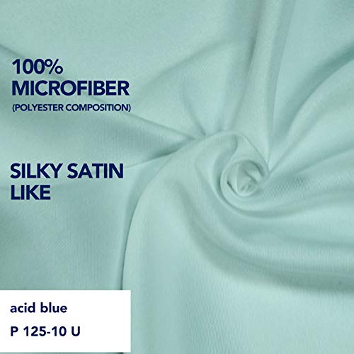 PureFit Wrap Around Ruffled Bed Skirt with Adjustable Elastic Belt - 22 Inch Drop Easy to Put On, Wrinkle Free Bedskirt Dust Ruffles, Bed Frame Cover for Twin, Twin XL and Full Size Beds, Baby Blue