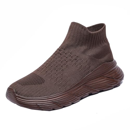 SJJH Zapatillas de deporte unisex Slip-On transpirable de malla de alta calidad, comodidad y estilo, ideales para actividades al aire libre y ropa casual, marrón, 43 EU