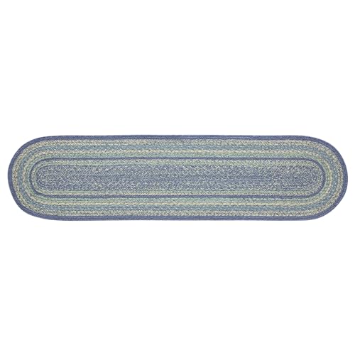 VHC-Brands-Jolie-Farmhouse-12×48-Table-Runner-Blue-Textured-Jute-Striped-Oval-Kitchen-Table-Decor VHC Brands Jolie Farmhouse 12×48 Table Runner Blue Textured Jute Striped Oval Kitchen Table Decor