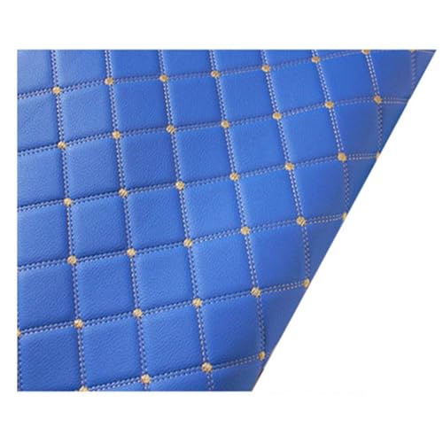 Tissu en cuir synthétique matelassé bleu haut de gamme au mètre pour sellerie et canapé