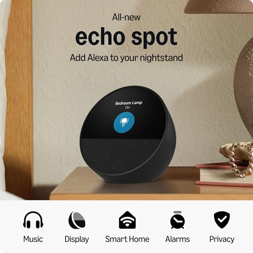 Echo Spot with Amazon Basics Smart Color Bulb - image 2