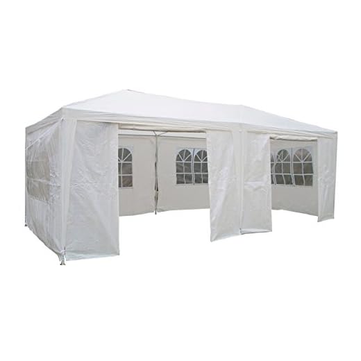 Airwave Paviljong, 3 x 6 m, vit, innehåller 2 x unikt utformade vindstänger för speciell stabilitet