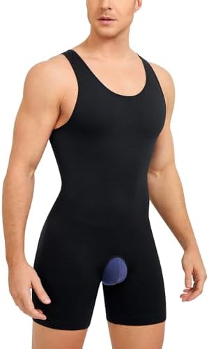 Junlan Men Shapewear Tummy Control Bodysuit Sleeveless Full Body Shaper Compression Shirt Shorts Slimming Vest Seamless Undershirts