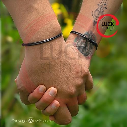 سوار حبل قابل للتعديل من النايلون بالشمع للرجال والنساء - سلسلة جلدية مقلدة للجنسين البالغين مقاومة للماء، مجوهرات لركوب الامواج للاولاد والبنات هدية الصداقة من لاك سترينغز - قياس واحد، واكس ونايلون،