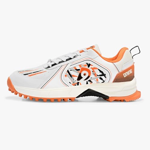 Image of DNINE Champion Mens Rubber Studs Cricket Shoes Orange /Blue /White & Orange /Black /White
