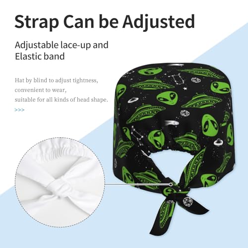 Image of Adjustable Working Cap Breathable Unisex Women Men Elastic Bandage Tie Back Hats Scrub Nursing Doctor Surgeon Cap