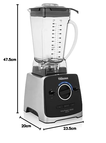 Tristar BL-4473 VitaPower Blender 2000-2L BPA-Free Tritan Mixing Container - 2000 Watt, Black, Silver - Image 3