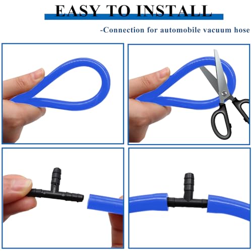 Image of Tnisesm 170Pcs Vacuum Line Kit, 10Ft Blue Vacuum Hose Automotive with Vacuum Line Connectors& Clamps, High Performance Silicone Hose line Kit for Variety Car Piping System Replacement Vacuum Hoses