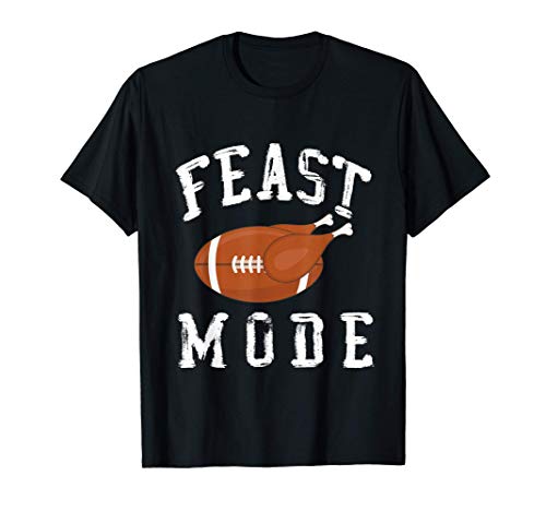 Funny Thanksgiving Turkey Football Feast Mode Boys Men's T-Shirt