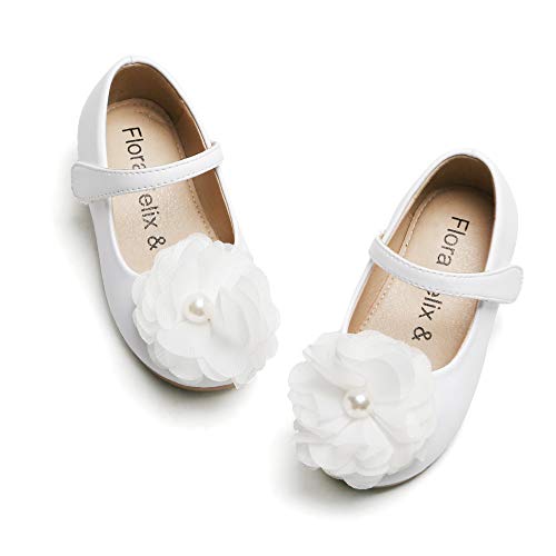 Image of Felix & Flora Toddler Flower Girl Dress Shoes - Girl Ballet Flats Party School Shoes Wedding