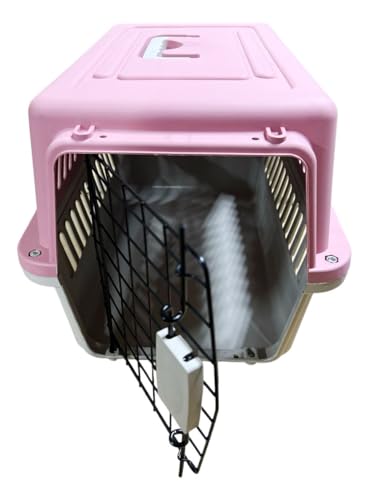 Caixa de Transporte Média para Animais de Estimação, Cães e Gatos, Viagem, Preta (Azul, Médio)