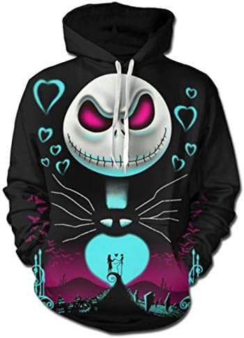 EmeJate Mens 3D Printed Christmas halloween Sweatshirts Hoodie Black classic1-Large